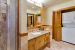 Marble, granite and tile guest bath